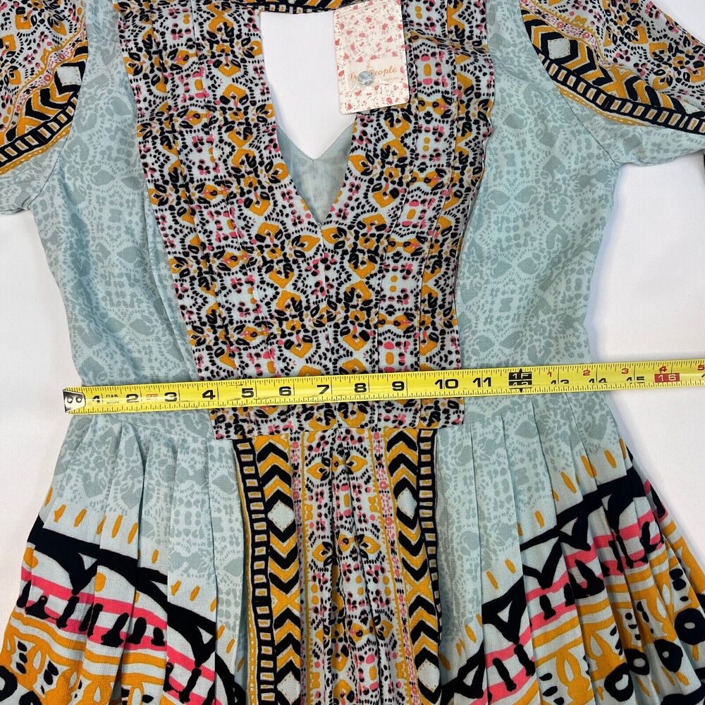 Free People Tegan Border Mini Dress Hippee Festival Boho Womens Size 0 NWT - Picture 8 of 13